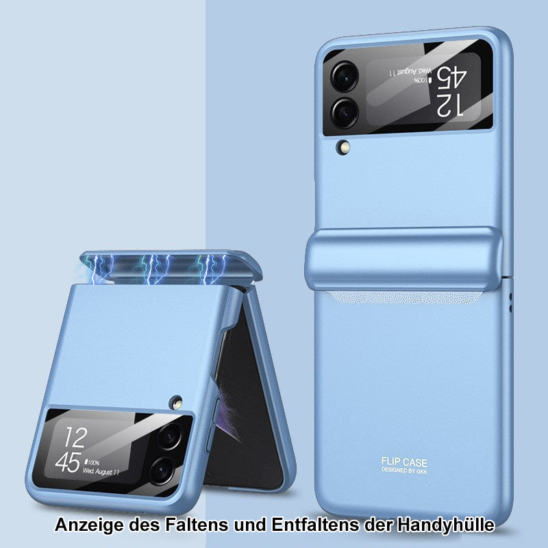 Rundumschutz, Fingerabdruckschutz Handyhülle mit Magnetscharnieren und Schutzfolie