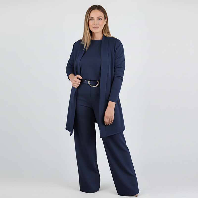 💞Elegantes 3-teiliges Set bestehend aus langem Cardigan, Oberteil und Hose