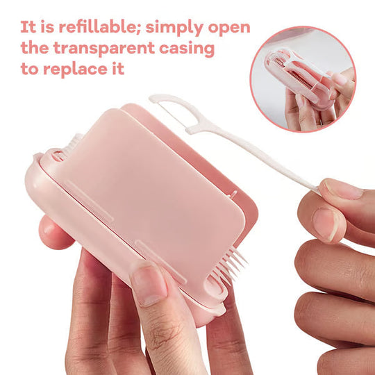 🦷✨Automatic Pop-Up Dental Floss Storage Dispenser，Just Press &amp; Pop, Hygienic Storage. Great Gift For Oral Care Lovers!
