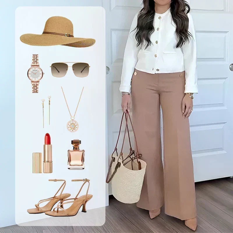 ✨ High-Waist Wide Leg Pants – Figure-Flattering, 3 Adjustable Lengths &amp; Super Stretch 🏃‍♀️