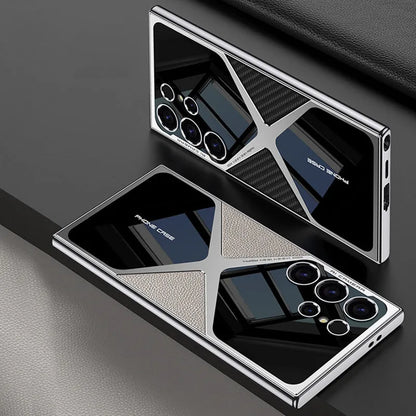 Cooles Design Galvanisierte Lederspleißschutzhülle für Samsung Galaxy S25~23Ultra