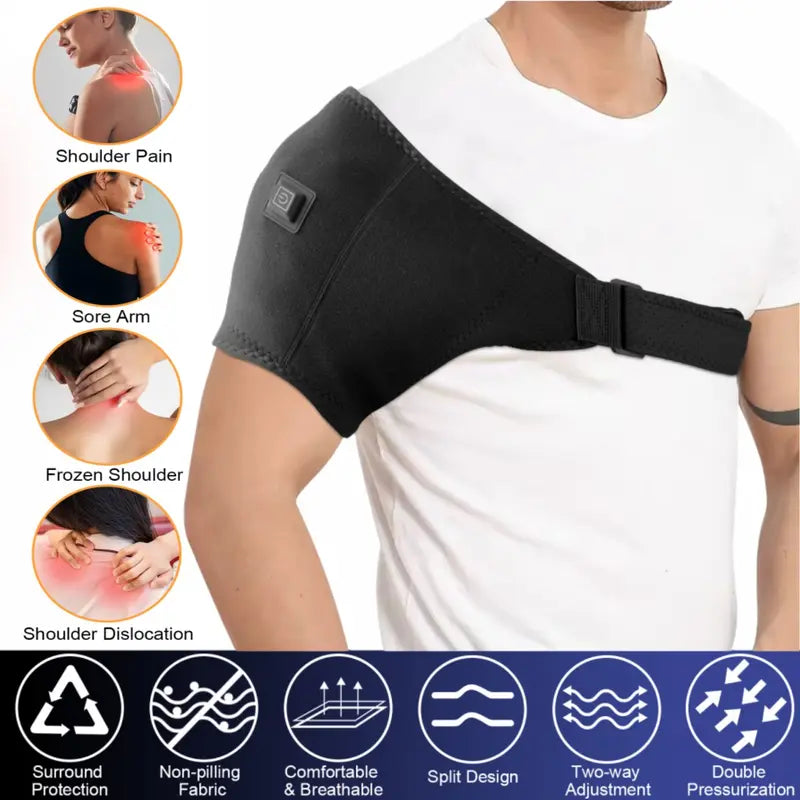 ⏰ TODAY ONLY - 50% OFF♨️Adjustable Heated Shoulder Support 💪 Fast Relief for Shoulder Pain, Soreness &amp; Recovery