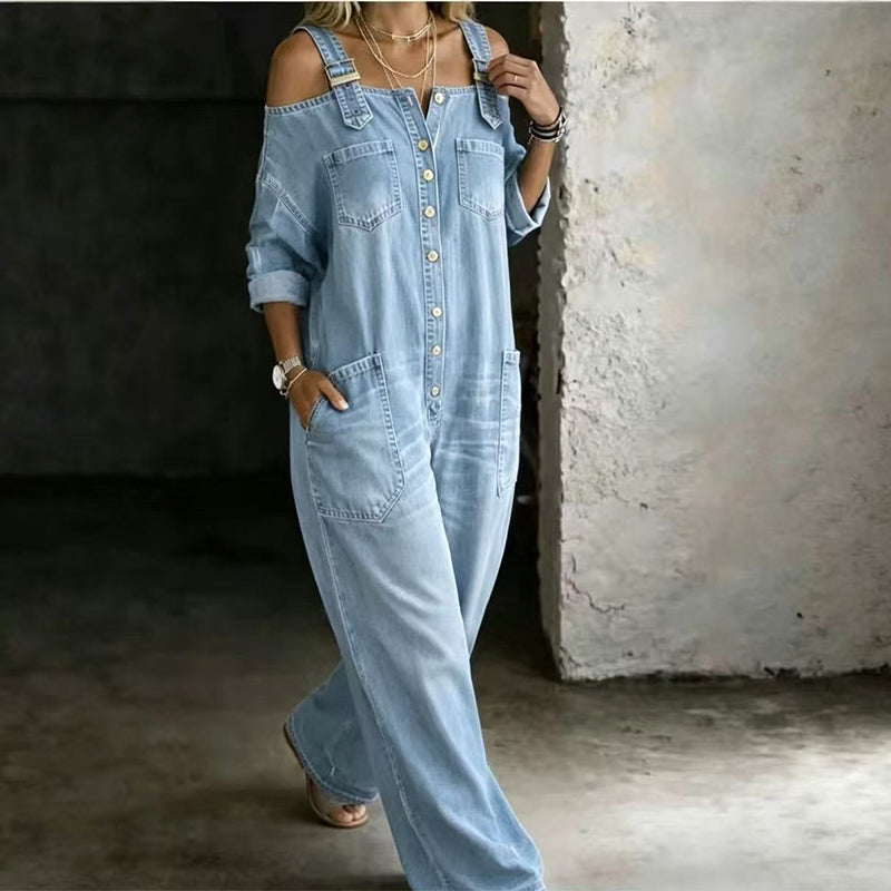 ⏳🔥LIMITED-TIME 50% OFF! 👗 Loose Fit Wide-Leg Overall Jumpsuit with Pockets – Effortless Comfort &amp; Style ✨