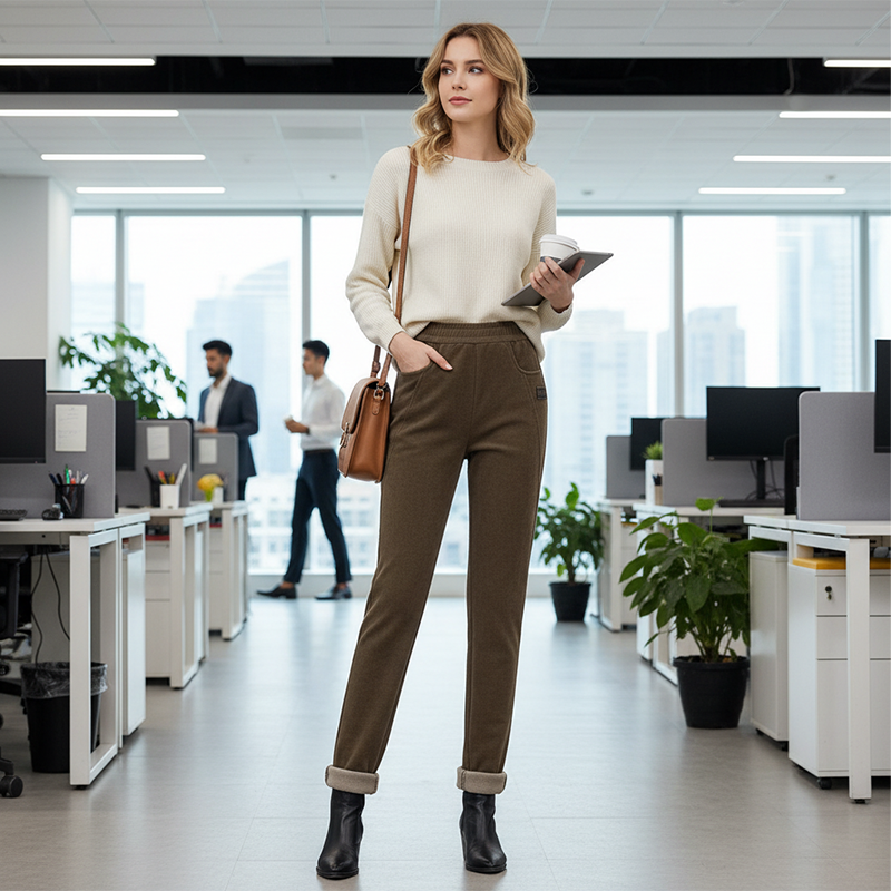 👖 💫 DAMENHOSE MIT KUNSTFELL-FUTTER - Hochtailliert &amp; Weiche Innenseite, 4-Wege-Stretch für Optimale Wärme und Komfort ❄️🛍️