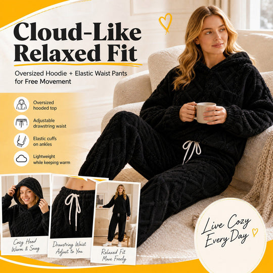 🍂 Embossed Geometric Plush Set – Timeless Comfort &amp; Effortless Style For Every Occasion