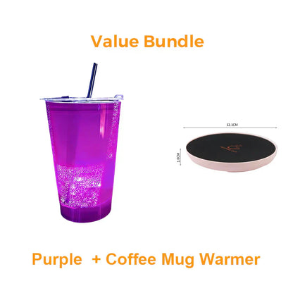 🥤Wasseraktivierter LED-Leuchtbecher mit Strohhalm – Für Partys, Bars & Veranstaltungen✨