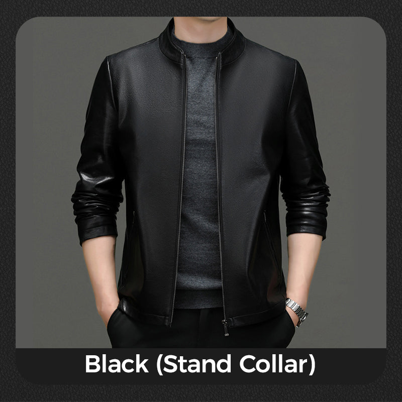 Klassische PU-Lederjacke für Herren mit Frontreißverschluss 🔥Business Casual Easy Match