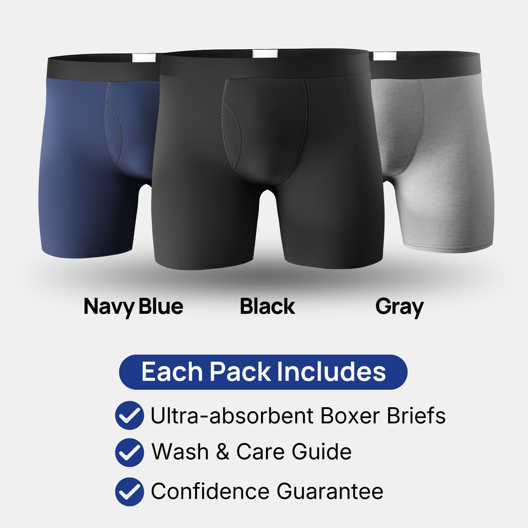 🔥 BUY 1 GET 1 FREE! 💙 Men’s Ultra-Absorbent Incontinence Boxer Briefs ✨ Comfortable Fit, Discreet Protection &amp; All-Day Confidence