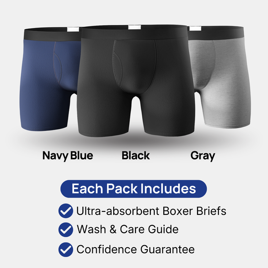 🔥 BUY 1 GET 1 FREE! 💙 Men’s Ultra-Absorbent Incontinence Boxer Briefs ✨ Comfortable Fit, Discreet Protection &amp; All-Day Confidence