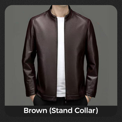 Klassische PU-Lederjacke für Herren mit Frontreißverschluss 🔥Business Casual Easy Match