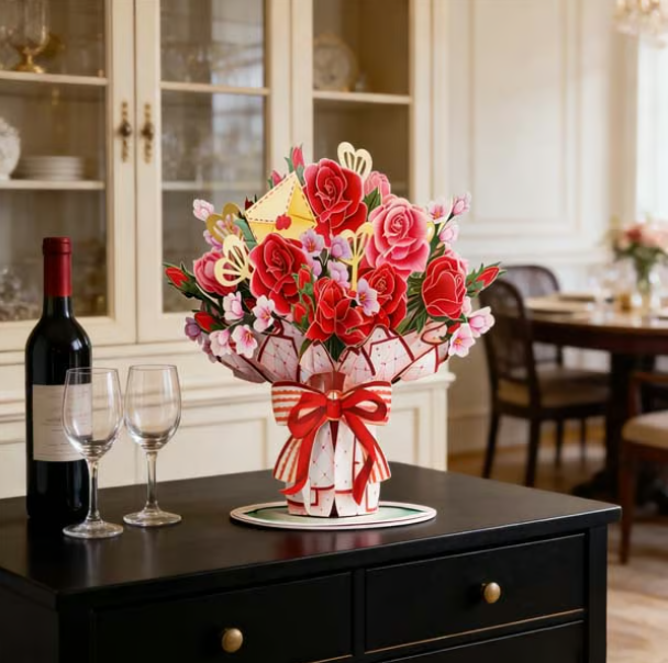 🏆75K+ SOLD! 🌼💌 Forever-Blooming 3D Flower Pop-Up Card– Personalized Love Message & Everlasting Bloom 🎁