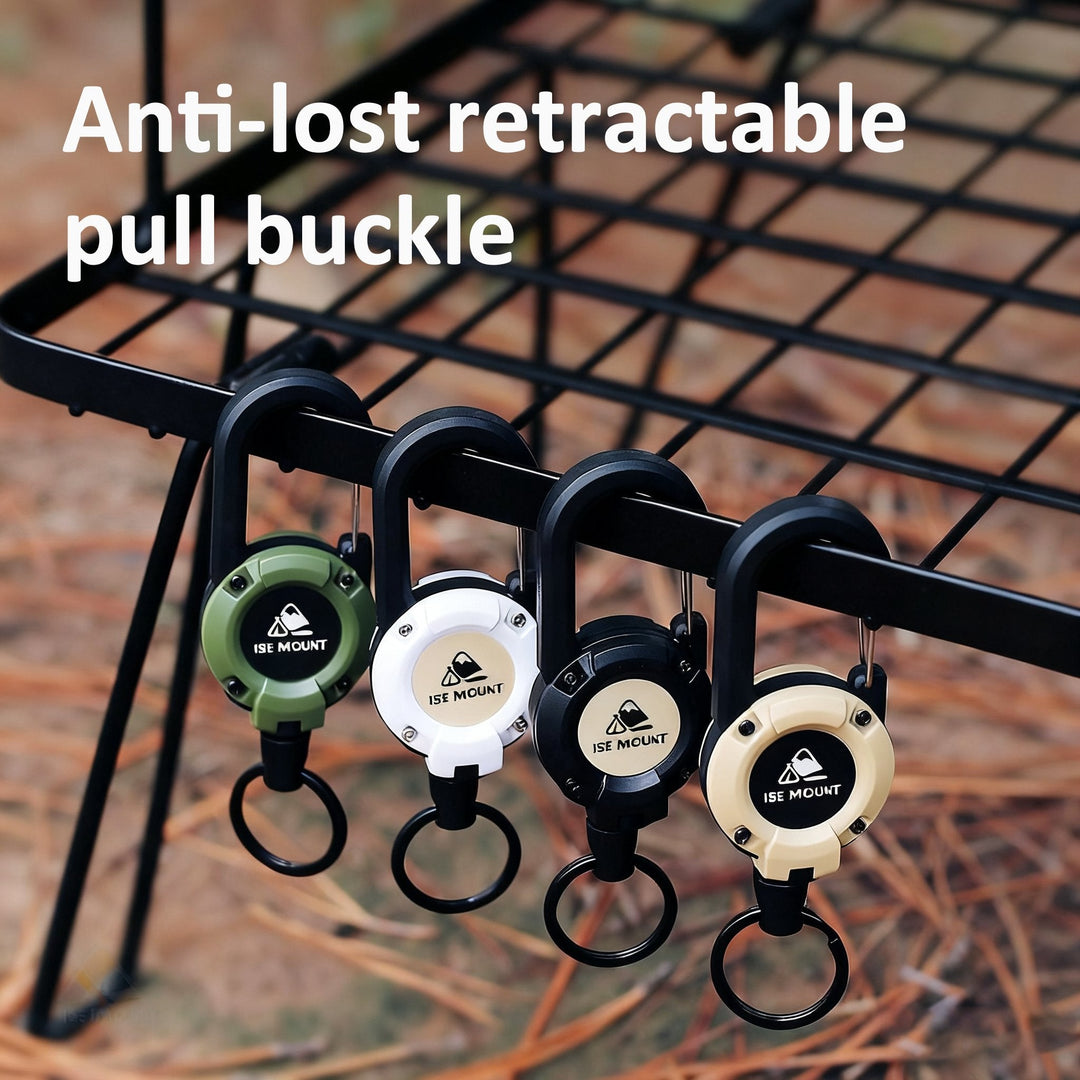 🔑Retractable Carabiner Keychain – 65cm steel lanyard, 100,000 pull cycles. Lightweight &amp; sturdy.