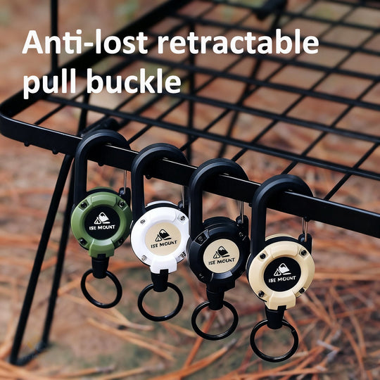 🔑Retractable Carabiner Keychain – 65cm steel lanyard, 100,000 pull cycles. Lightweight &amp; sturdy.
