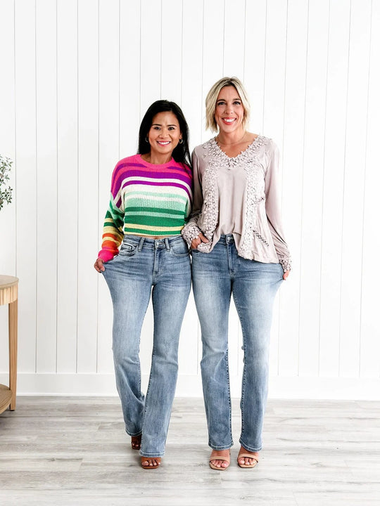 🍂Heiliger Gral Bauchfreie Bootcut-Jeans👖💥Befristetes Angebot: 50% Rabatt auf Bestellungen