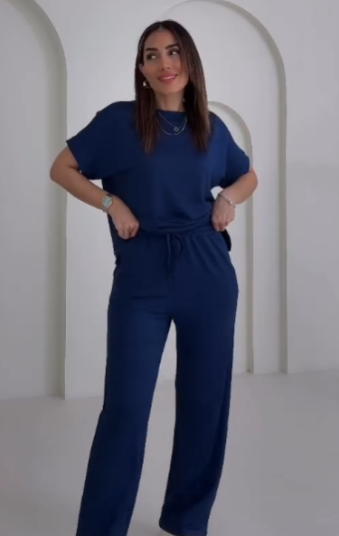 Schickes 2-teiliges Damen-Outfit: Bequemes Top &amp; passende Hose
