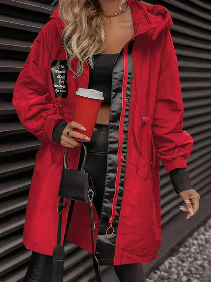 💜 LETZTER TAG DER AKTION – 49 % RABATT 💜 Damenjacke mit langen Ärmeln und Kapuze