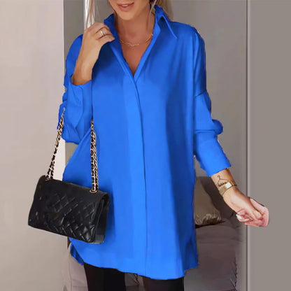 💖Frühling Vorverkauf 50% Rabatt🍃Weißes Hemd mit Revers und Schlitz