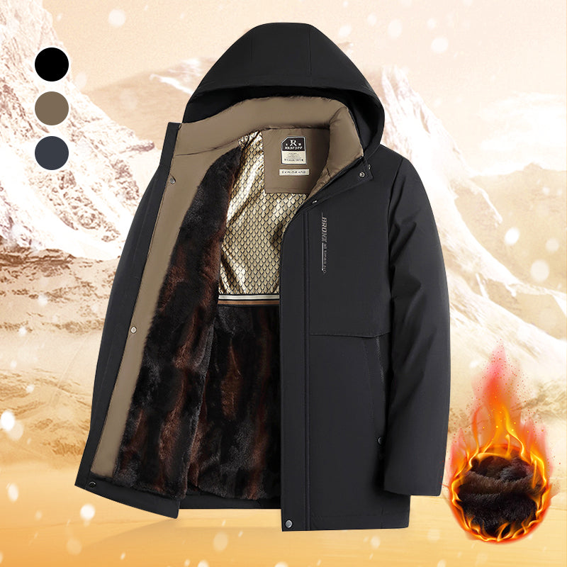 🧥 69% RABATT JETZT! ✨ Herren Wintermantel mit Abnehmbarer Kapuze - Hochleistungs-Daunenisolierung & Wasserdichtes Design für Arktische Temperaturen ❄️🛡️