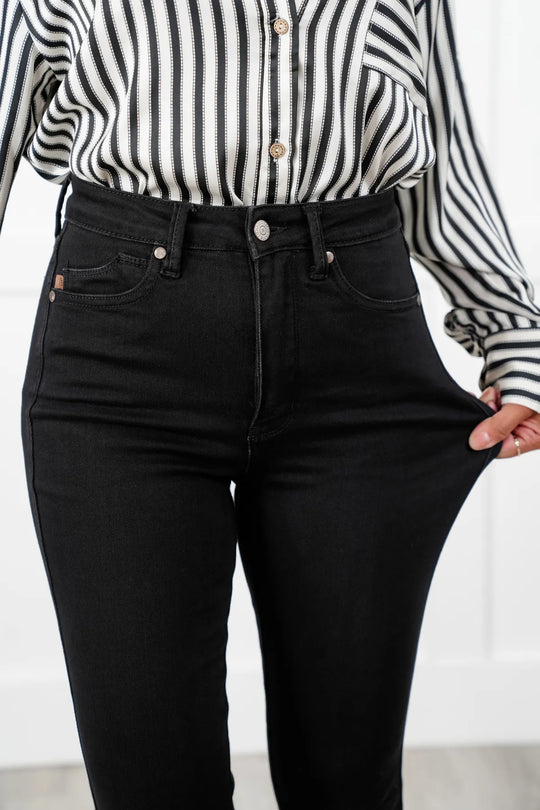 🔥 HOT SALE ！！！👖 Tummy Control Cuffed Slim Fit Jeans