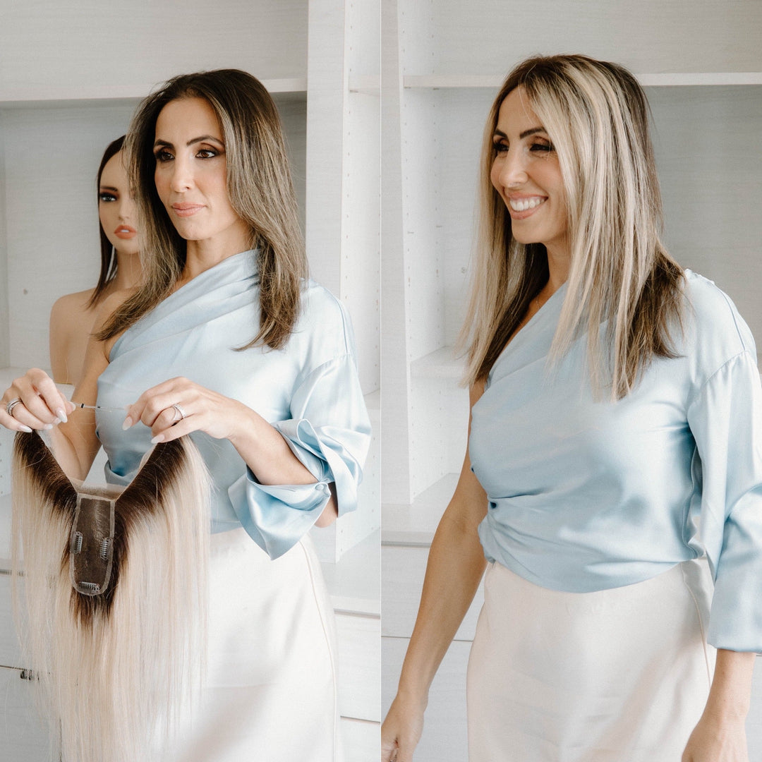 🔥 LAST DAY – 90% OFF! ✨ Hybrid Hairline Topper 💖 Instantly Fuller Hair &amp; A Natural-Looking Hairline