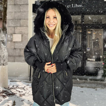 ❄️Winterschlussverkauf❄️Damen Midi-Parka mit Strickärmeln