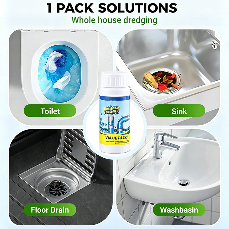 🏖️Summer Cool Deal: 40% OFF!!👍🎉Pipe-Clearing Foaming Powder – Fast-Acting Drain Unclogger &amp; Deodorizer