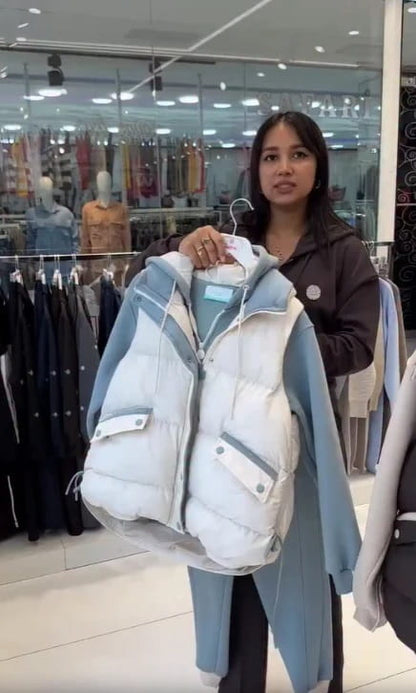 Damen 3-teiliges Freizeit-Set – Sweatshirt, Weste & Jogginghose für Herbst und Winter