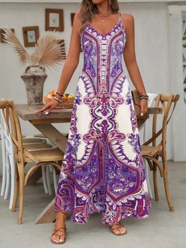 👗 50% OFF NOW! 💃 Women‘s Retro Print V-Neck Maxi Dress✨