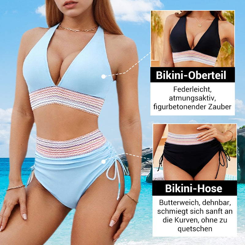 🔥Letzter Tag Spezial Preis €18.99!👙Hoch taillierte Bikini-Sets mit Bauchkontrolle und Farbblockdesign