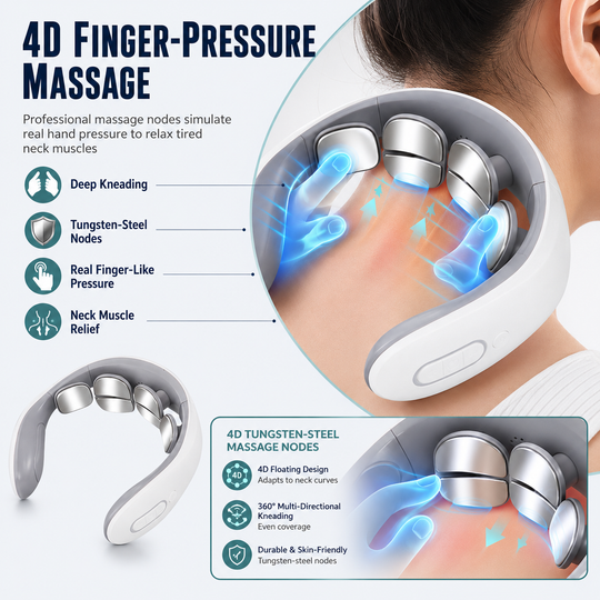 🔥 Hot Deal! Heated 4D Neck Massager 💆‍♂️ Portable 4D Neck Relaxer for Stress Relief &amp; Pain Relief ✨
