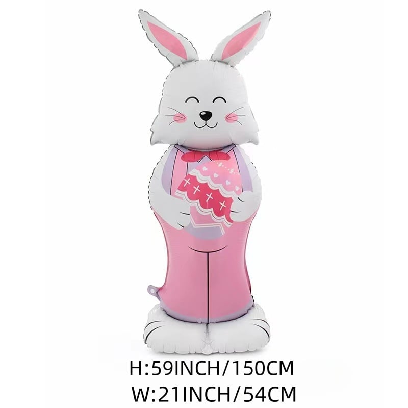 🎁 Oster-Frühbucher-Sale 🐰 Riesen 3D-Steh-Hase-Ballon – selbststehend für festliche Stimmung-Kostenlose Luftpumpe