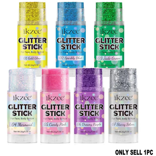 ✨ BUY 1 GET 1 FREE | 6PCS Glitter Stick Set – Face, Hair &amp; Body Shimmer for Festivals &amp; Parties