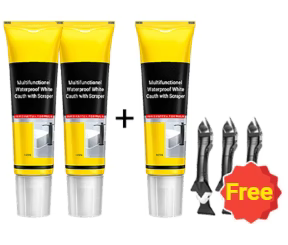 🏠 KAUFE 2, ERHALTE 1 GRATIS! ⛏️ Weiße Dichtungsmasse Multifunktion – Wasserdicht, Schimmelresistent &amp; Mit Abzieher 🧱