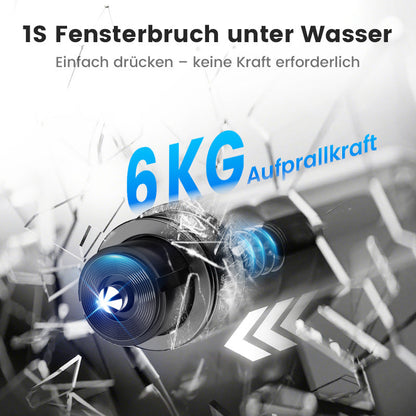 🚨Auto-Notfallhammer mit Gurtschneider | Wolfram-Spitze für Verbundglas | Kompakt (96mm) | Lebensrettend bei Unfällen (Überschlag/Wasser) | Deutsche Qualität