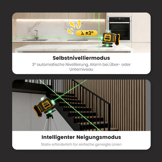 📏 60% RABATT! 🔦 Multifunktions-Laserwasserwaage – Selbstnivellierend, Horizontale &amp; Vertikale Linien &amp; Ideal für Heimwerker 🔧