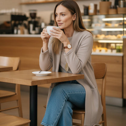 💞Elegantes 3-teiliges Set bestehend aus langem Cardigan, Oberteil und Hose