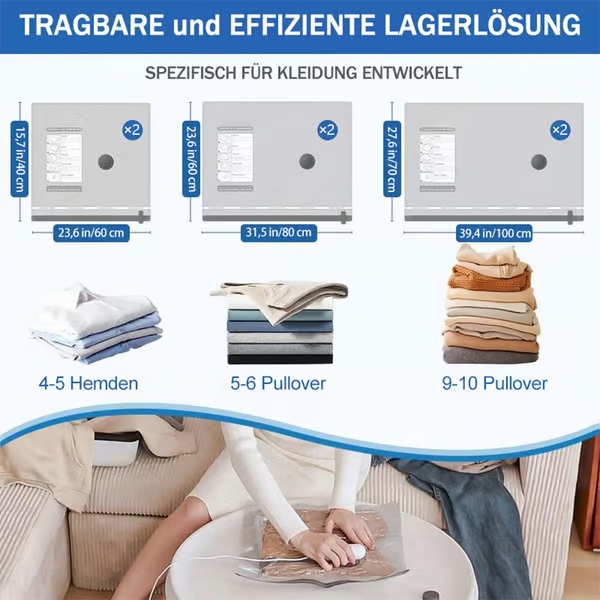 ⏳Begrenzte Zeit 50% Rabatt💥6er-Pack elektrische USB-Vakuum-Kompressionsbeutel – Platz sparen, leicht reisen!