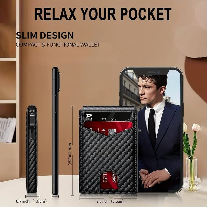🎉 Neujahrsgeschenk – 50% RABATT!🧳 Flaches Pop-up-Portemonnaie: RFID-Schutz + Carbonfaser-Textur – Schneller Kartenzugriff & Sichere Aufbewahrung!