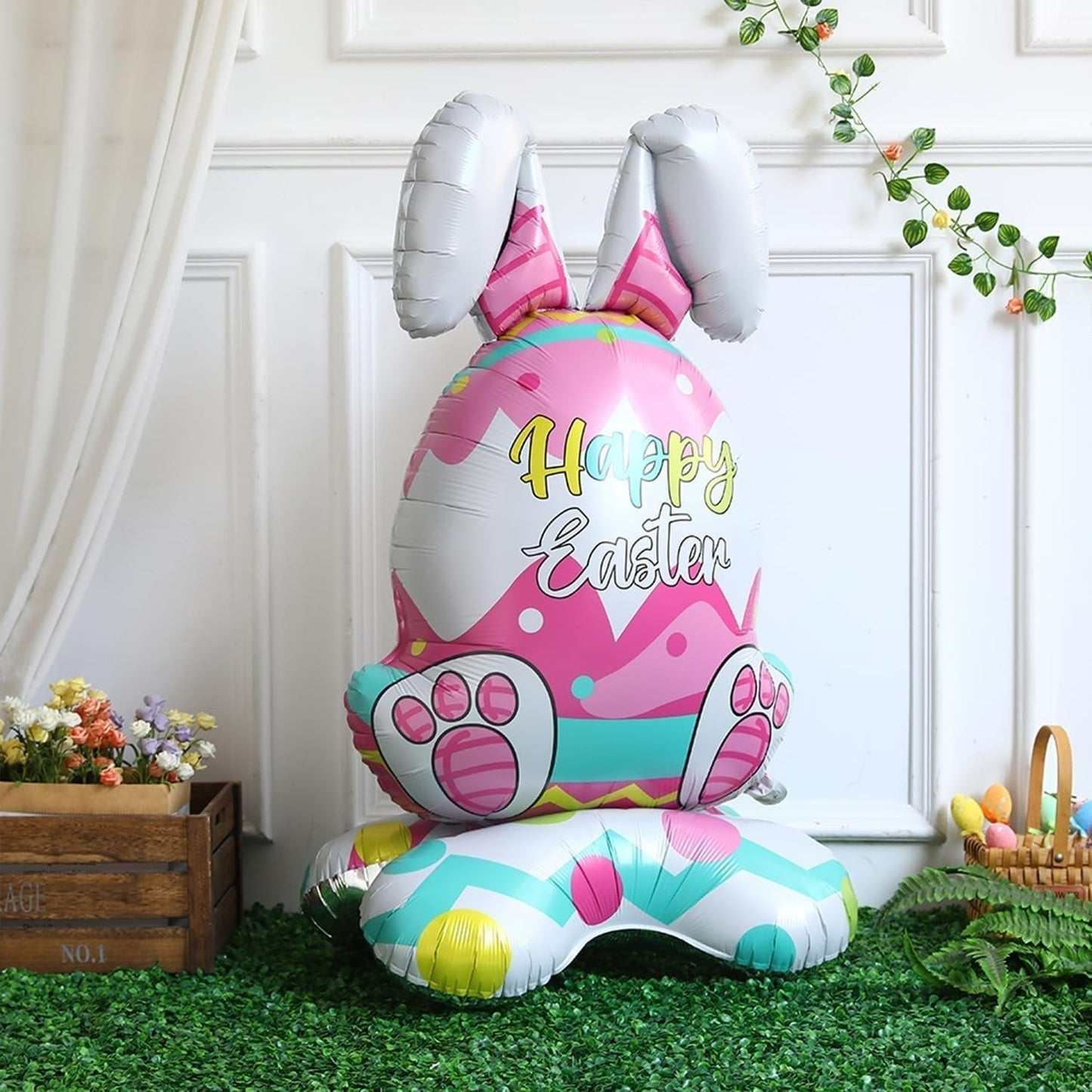 🎁 Oster-Frühbucher-Sale 🐰 Riesen 3D-Steh-Hase-Ballon – selbststehend für festliche Stimmung-Kostenlose Luftpumpe
