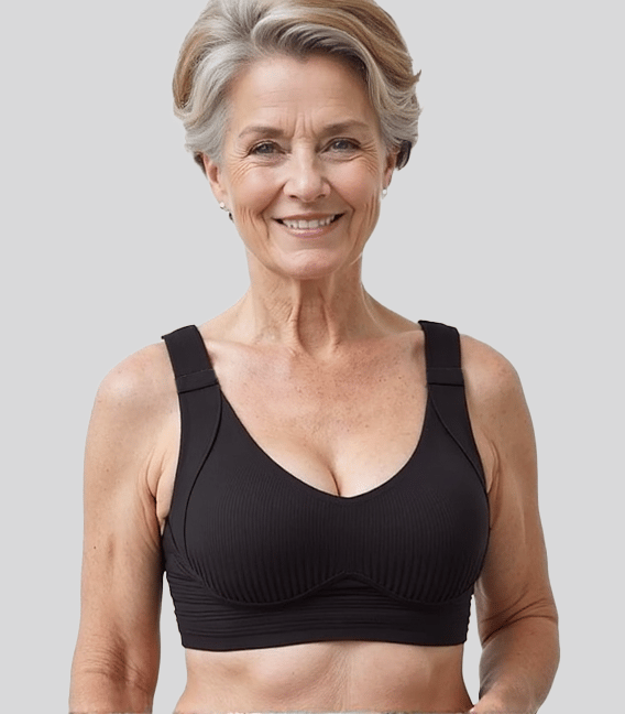 🌷 50% OFF – LIMITED TIME! 💕Subtle Striped Seamless Bra with W-Support ✨ Wire-Free Lift &amp; Unmatched Comfort
