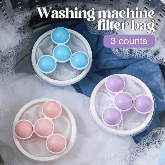🔥 BUY 3 &amp; SAVE 30%! 🧺🧦 3-Pack Washing Machine Filter Bags ✨ Reusable Lint &amp; Hair Catcher for Cleaner Laundry