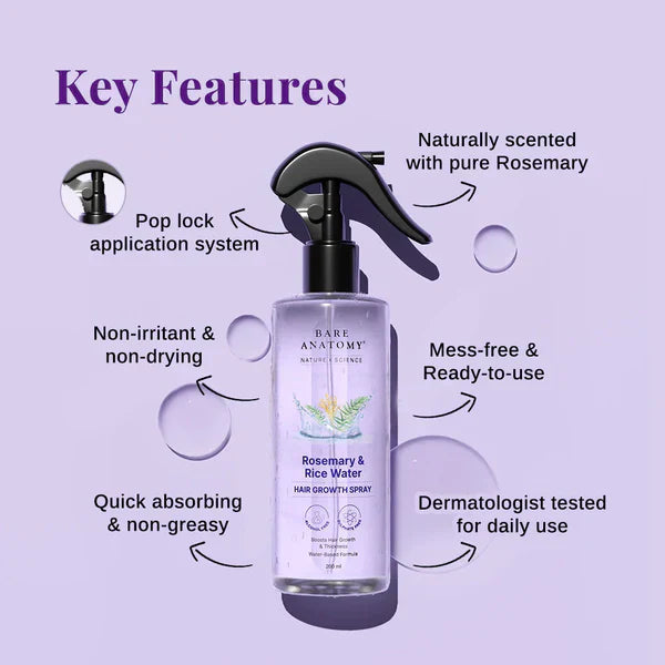 Rosemary &amp; Rice Water Spray For Natural Hair Growth &amp; Hair Thickness