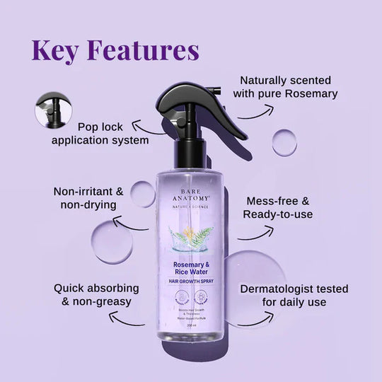Rosemary &amp; Rice Water Spray For Natural Hair Growth &amp; Hair Thickness