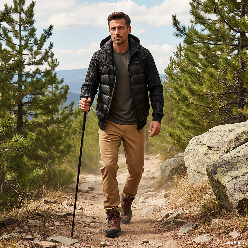 Gepolsterte Windjacke mit Kapuze für Herren