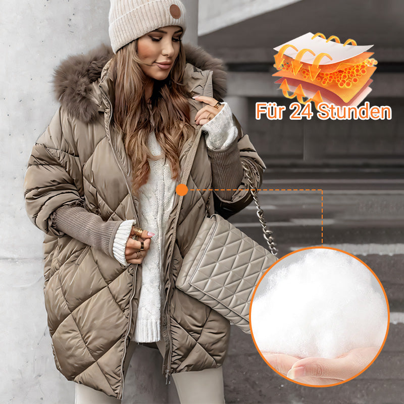 ❄️Winterschlussverkauf❄️Damen Midi-Parka mit Strickärmeln