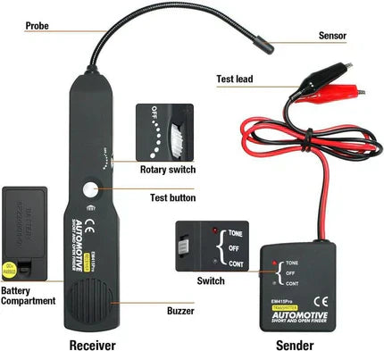 💎 -50% ELEKTRISCHER AUTO-DIAGNOSE-DETEKTOR! 💎 Finden Sie Kabeldefekte ohne Abisolieren – Mit LED-Anzeige &amp; 42V-Support