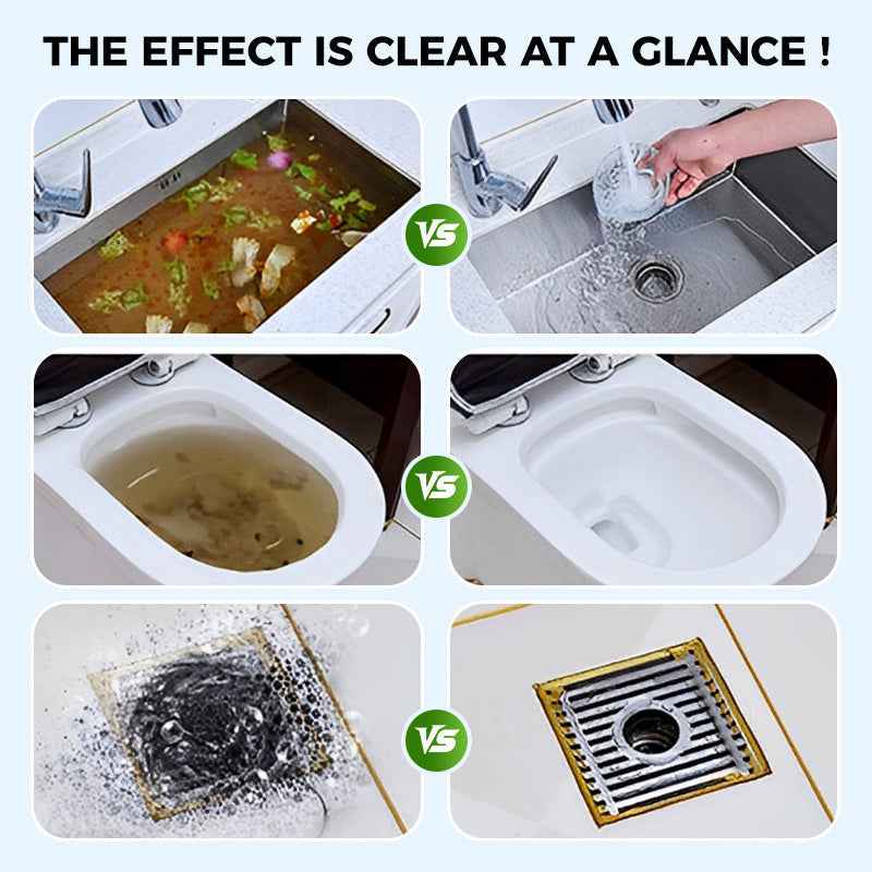 🏖️Summer Cool Deal: 40% OFF!!👍🎉Pipe-Clearing Foaming Powder – Fast-Acting Drain Unclogger &amp; Deodorizer