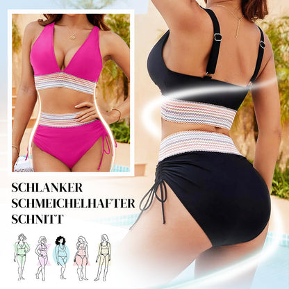 🔥Letzter Tag Spezial Preis €18.99!👙Hoch taillierte Bikini-Sets mit Bauchkontrolle und Farbblockdesign