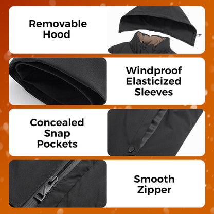 🧥 69% RABATT JETZT! ✨ Herren Wintermantel mit Abnehmbarer Kapuze - Hochleistungs-Daunenisolierung & Wasserdichtes Design für Arktische Temperaturen ❄️🛡️