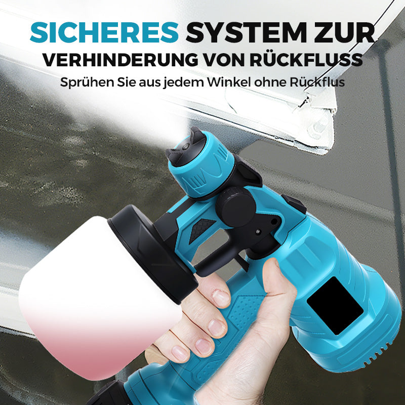 Kabellose elektrische Spritzpistole ⚡ 800 ml/Minute für ununterbrochenes Sprühen 💪 Wiederaufladbar, kabellos, Sprühen in jedem Winkel ohne Auslaufen. Ideal für Möbel, Zäune und Wände 🏠